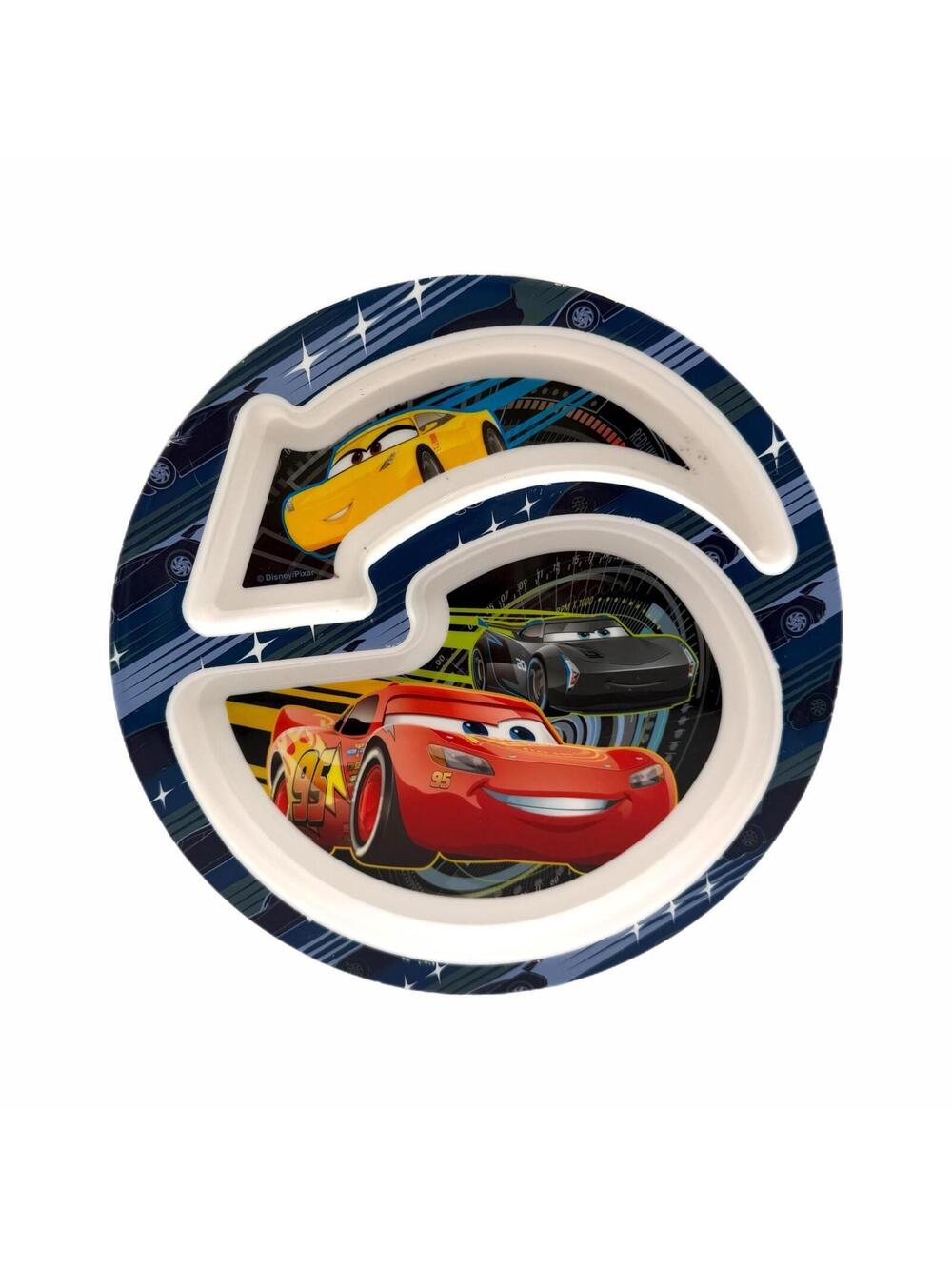 Vintage Disney Pixar Cars Kids 8.25” Round Divided Melamine Plate – Toddler